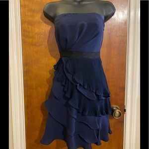Navy Blue Tiered ruffle dress